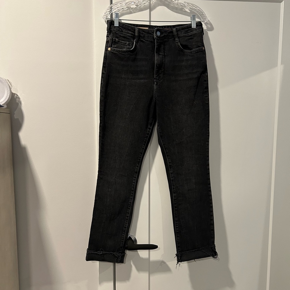 Pilcro Straight Leg Distressed Cuff Jeans